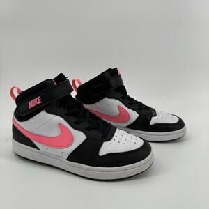 Girls 2.5 Nike Court Borough Mid 2 Black Sunset Pulse School Sports Athletic